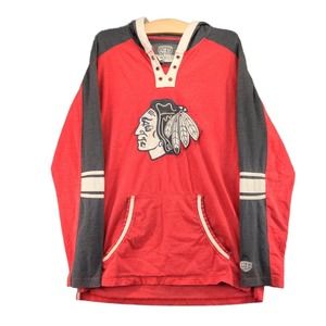 NHL Chicago Blackhawks Old Time Hockey Causeway Collection Hoodie Size M Red